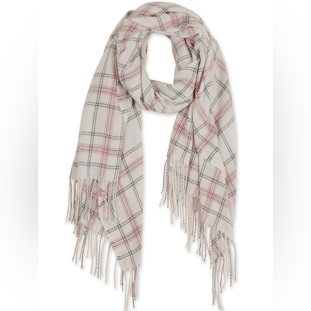 Winter Plaid Fringe Scarf